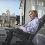 In an office overlooking the State House, Mr. Mihos wrote a speech during a campaign for governor.